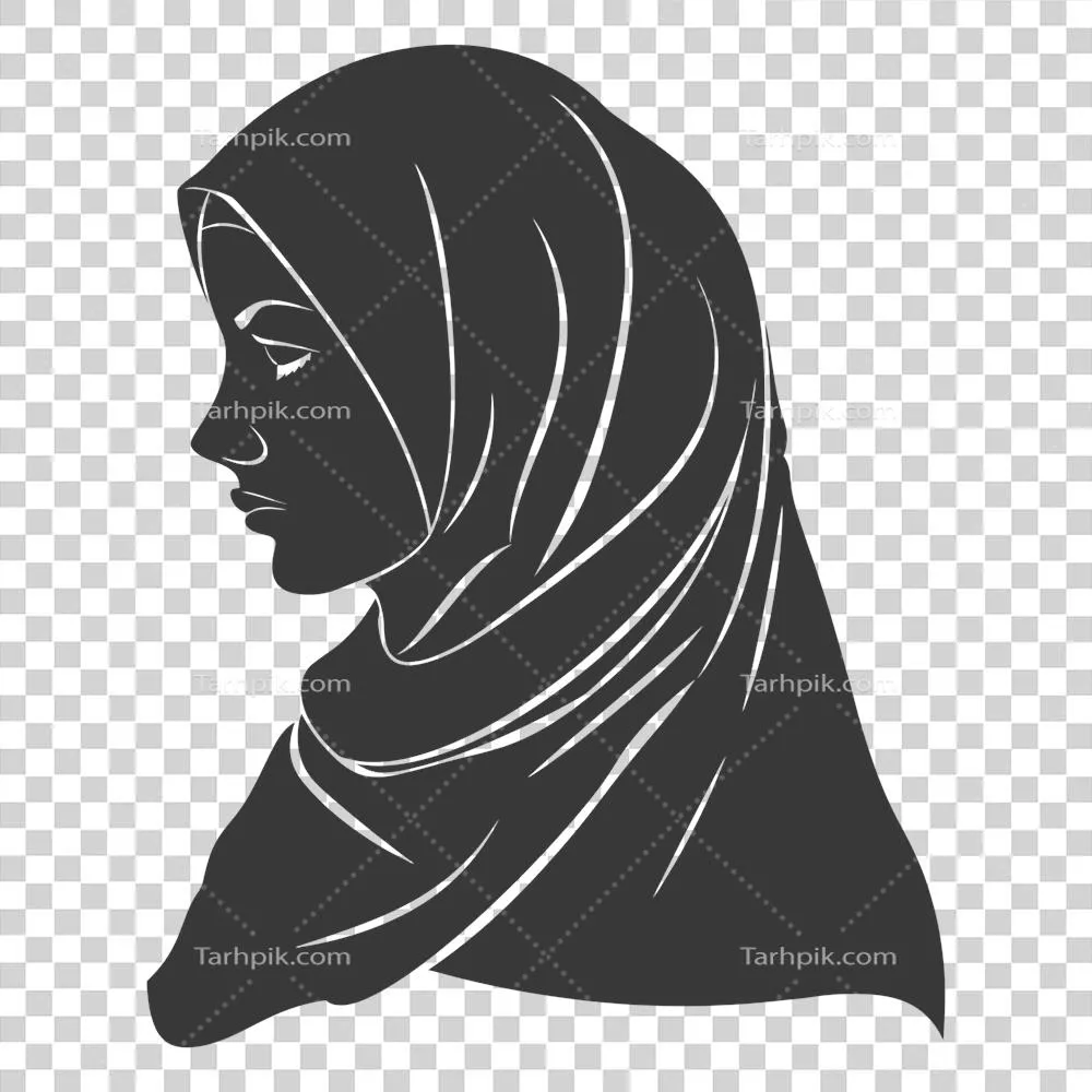 عکس دوربری سایه ای از زنان با حجاب سیاه در پس زمینه ای ساده و زیبا