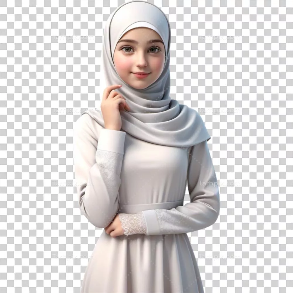 عکس دوربری دختری با لباس اسلامی زیبا و مدرن در یک محیط طبیعی