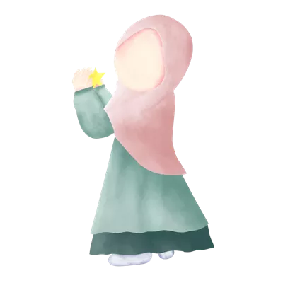 عکس دوربری تصویری زیبا و جذاب از یک دختر مسلمان با طراحی فانتزی و بدون چهره