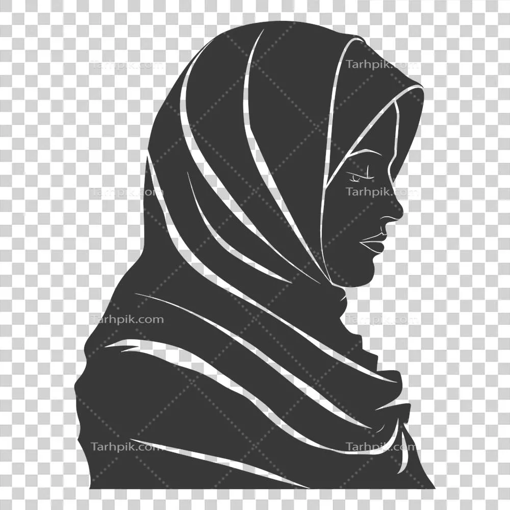 عکس دوربری سایه ای از زنان با حجاب مشکی در پس زمینه ای ساده و زیبا