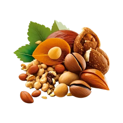 عکس دوربری مجموعه ای از مغز بادام های خوشمزه و تازه برای لذت بردن