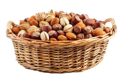 عکس دوربری سبد پر از نعمت های طبیعت: تصاویری زیبا از محصولات طبیعی
