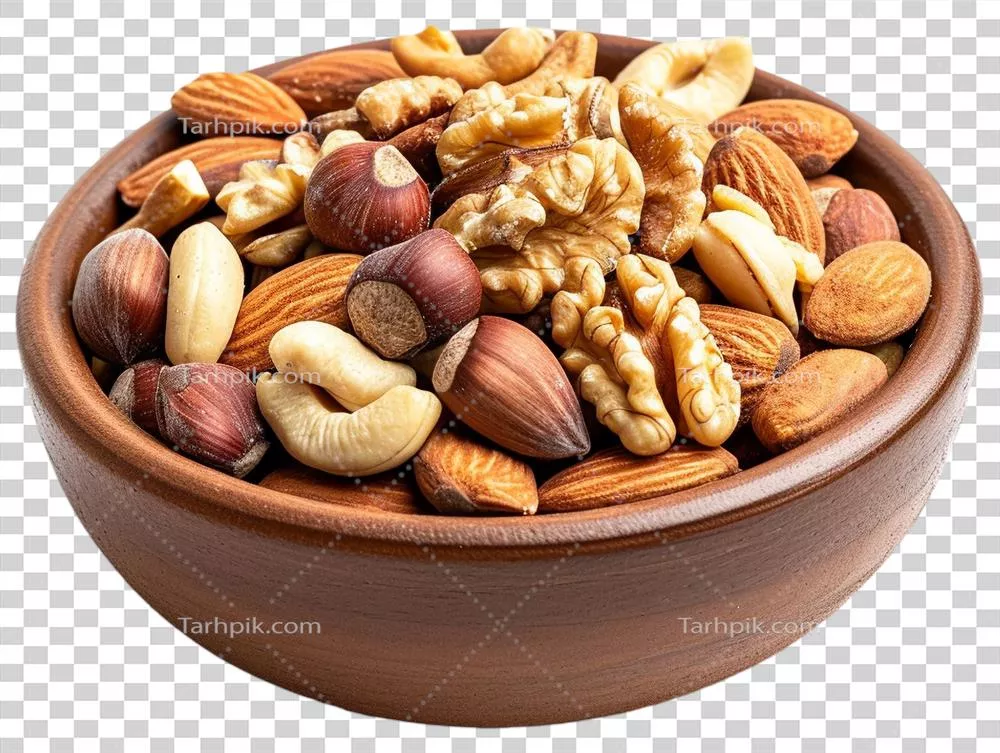 عکس دوربری مجموعه ای از گردوها در یک تصویر زیبا و جذاب