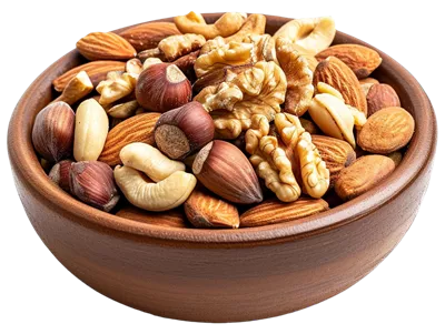 عکس دوربری مجموعه ای از گردوها در یک تصویر زیبا و جذاب