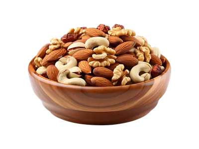 عکس دوربری تصویری زیبا از یک کاسه آجیل با طراحی هوش مصنوعی