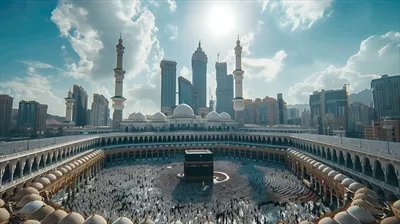 عکس تصویری زیبا و هنری از کعبه، مقدس ترین مکان اسلامی در مکه