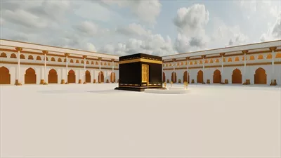 عکس تصویری سه بعدی از کعبه در شهر مکه با جزئیات زیبا و جذاب