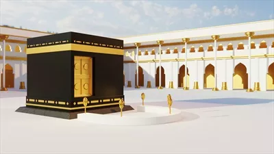 عکس تصویری سه بعدی از کعبه در شهر مکه با جزئیات زیبا و جذاب