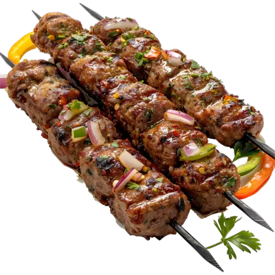 عکس دوربری تصویری زیبا از کباب گوساله کبابی با کیفیت بالا و پس زمینه شفاف