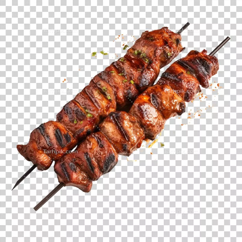 عکس دوربری تصویری جذاب از کباب گریل شده با طراحی هوش مصنوعی