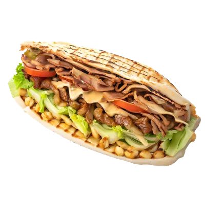 عکس دوربری کباب مرغ و سبزیجات در نان ترتیلا: طعمی لذیذ و سالم