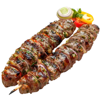 عکس دوربری تصویری زیبا و واقع گرایانه از کباب گوساله کبابی با پس زمینه شفاف