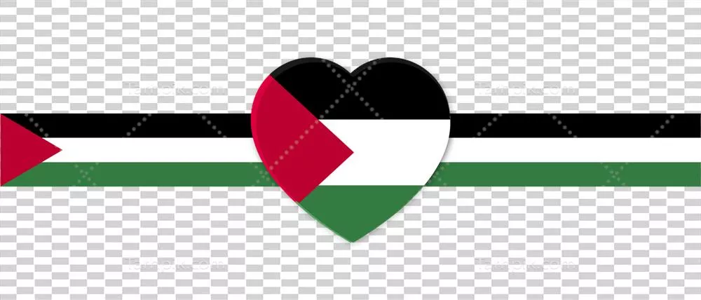 عکس دوربری پرچم فلسطین با طراحی زیبا و پس زمینه شفاف برای استفاده در پروژه ها