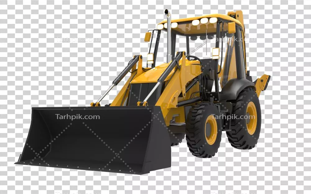 عکس دوربری تراکتور زرد رنگ JCB: ماشین آلات سنگین و قدرتمند برای پروژه های عمرانی