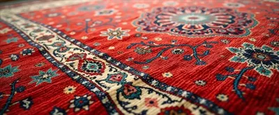 عکس فرش قرمز با الگوی گلدار: زیبایی و جذابیت در دکوراسیون داخلی