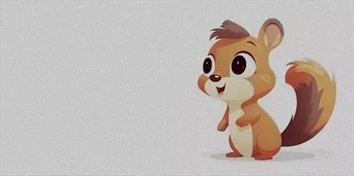 عکس شخصیت کارتونی جالب و دوست داشتنی سنجاب با بافت رنگ روغن