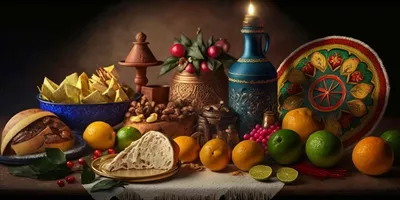 عکس تصویری زیبا از جشن کریسمس مکزیکی با جزئیات هنری و نورپردازی خاص