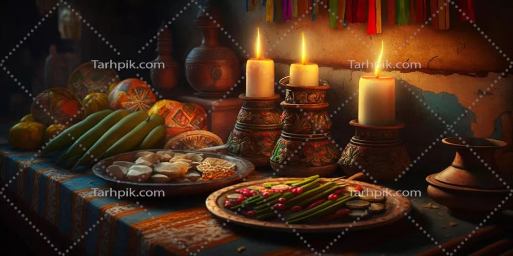 عکس جشنواره ارائه: تصویرسازی هنری با شمع ها برای روز دیلا کاندلاریا
