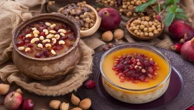 عکس دسر سنتی ترکی آشیوره: دسر خوشمزه و مغذی با طعمی بی نظیر