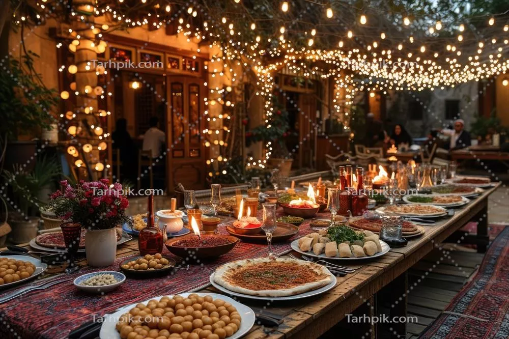 عکس غذاهای متنوع برای افطار در ماه رمضان با طراحی هوش مصنوعی