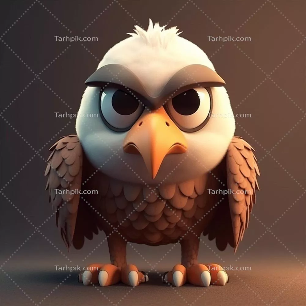 عکس شخصیت کارتونی عقاب سه بعدی جذاب و دوست داشتنی با طراحی هوش مصنوعی