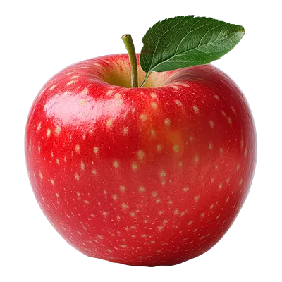 عکس دوربری سیب تازه و خوشمزه با رنگ قرمز و سبز در پس زمینه سفید