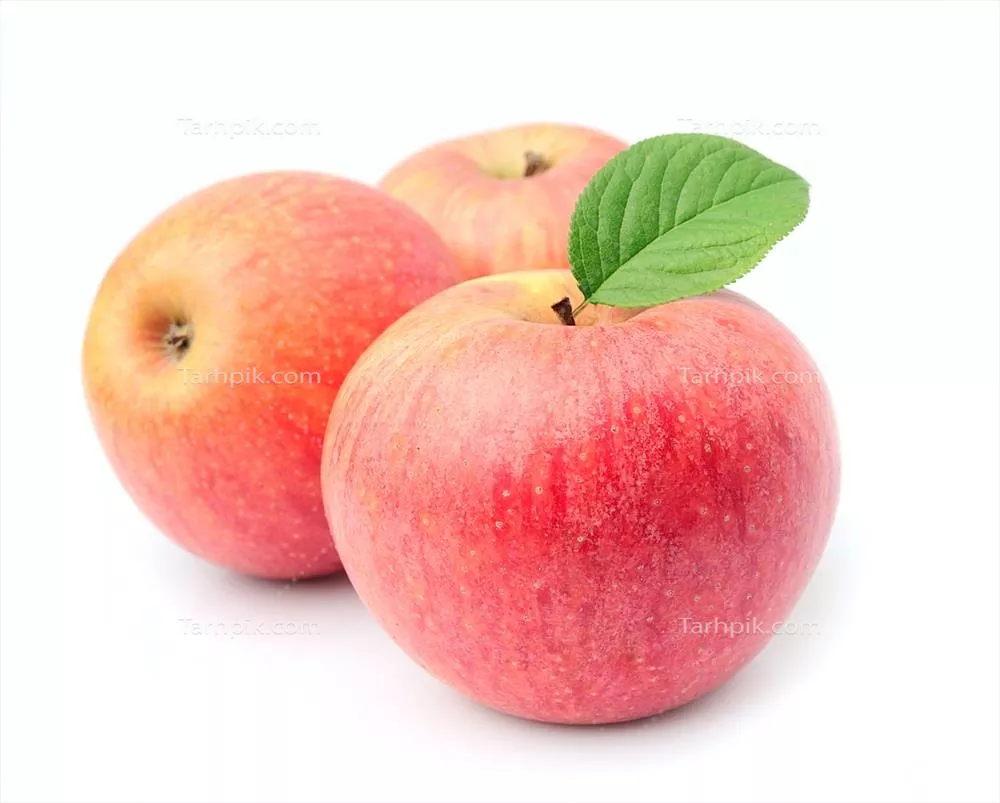 عکس تصویری زیبا از سیب های رسیده و تازه در باغ