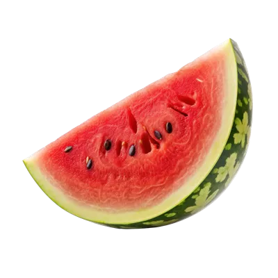 عکس دوربری تصویری زیبا و جذاب از هندوانه تازه و خوشمزه به صورت ایزوله