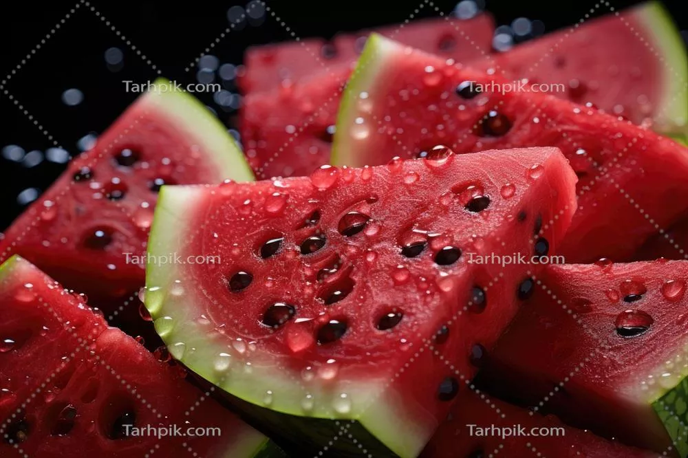 عکس تجربه طعم شیرین و تازه هندوانه در نمایی نزدیک و جذاب
