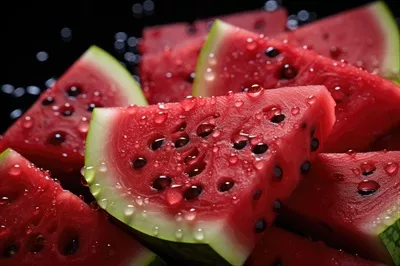 عکس تجربه طعم شیرین و تازه هندوانه در نمایی نزدیک و جذاب