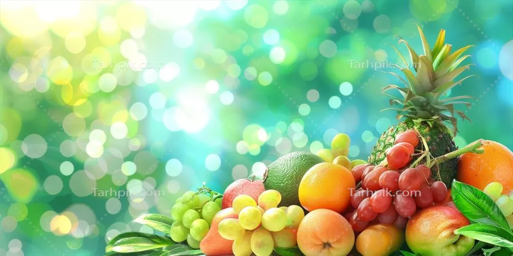 عکس مجموعه ای از توت ها و میوه های رنگارنگ و خوشمزه