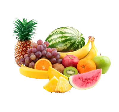 عکس دوربری مجموعه ای از میوه ها با پس زمینه شفاف و طراحی زیبا