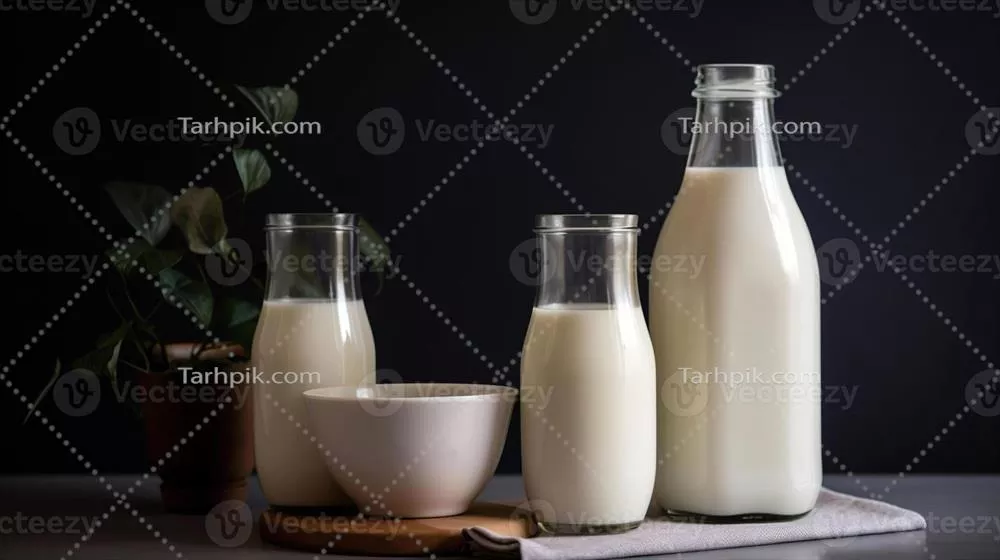 عکس نوشیدنی گیاهی سالم و بدون لبنیات: جایگزینی برای شیر با طعم عالی
