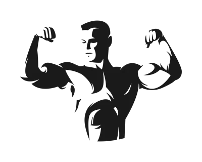 عکس دوربری تصویری از بدنساز در حال نمایش عضلات و قدرت بدنی با سیلوئت جذاب