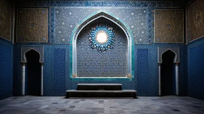 عکس میحراب زیبا و تزئین شده در یک مسجد با طراحی هنری و جذاب
