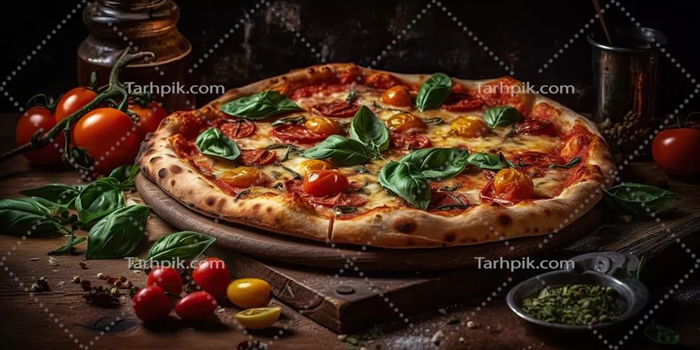 عکس تصویری جذاب و واقع گرایانه از پیتزای ایتالیایی برای دورهمی خانوادگی