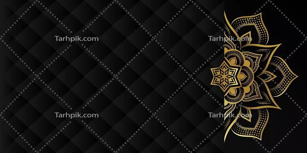عکس پس زمینه لوکس ماندالا با الگوی طلایی عربی و اسلامی برای طراحی