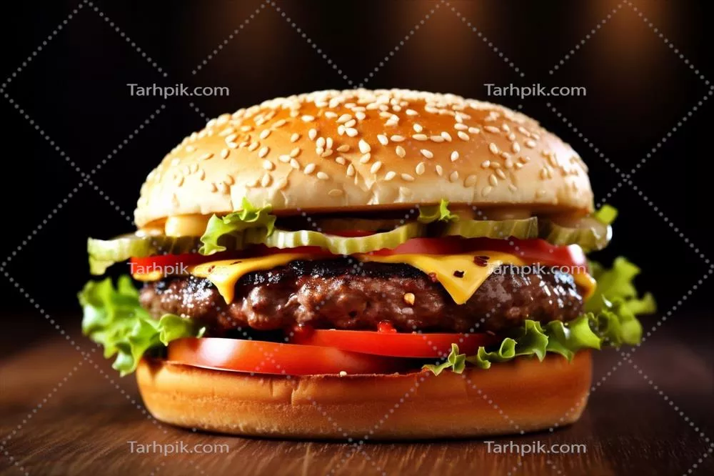 عکس ساندویچ چرب و خوشمزه فست فود با گوشت و طعم بی نظیر