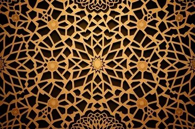 عکس پس زمینه ای زیبا و اسلامی با الگوهای عربی طراحی شده توسط هوش مصنوعی