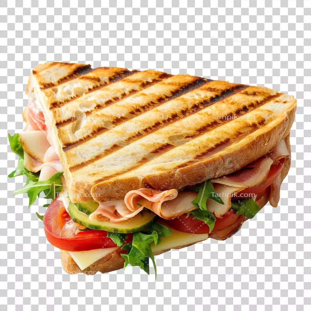 عکس دوربری ساندویچ کبابی ژامبون و پنیر؛ لذیذ و خوشمزه برای هر وعده غذایی
