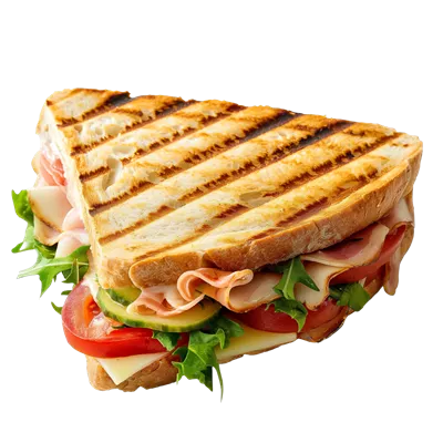 عکس دوربری ساندویچ کبابی ژامبون و پنیر؛ لذیذ و خوشمزه برای هر وعده غذایی