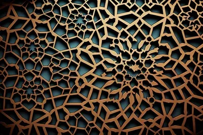 عکس پس زمینه ای زیبا با الگوهای اسلامی و عربی طراحی شده توسط هوش مصنوعی