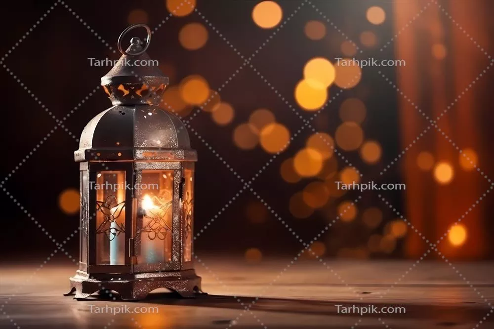 عکس طراحی پس زمینه زیبا برای تبریک ماه رمضان با افکت های نوری دلنشین