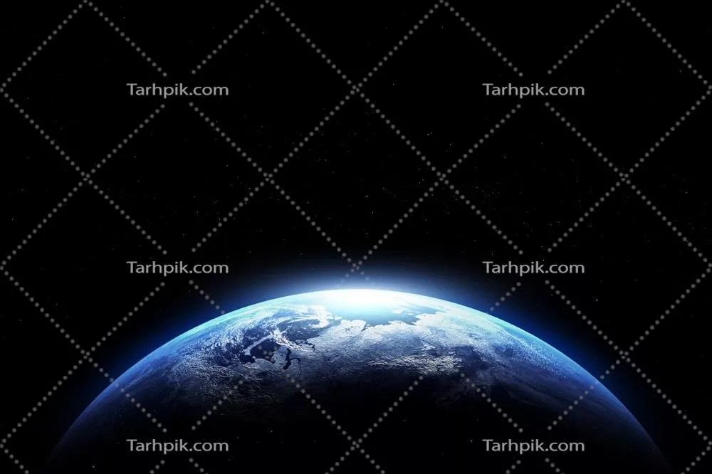 عکس تصویری زیبا از کهکشان و زمین در فضا با جزئیات سه بعدی
