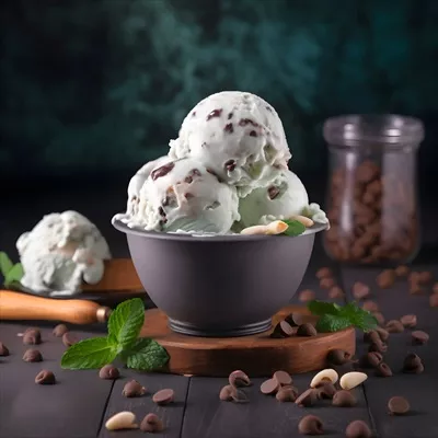 عکس طرز تهیه بستنی خانگی با طعم شکلات به روش هوش مصنوعی