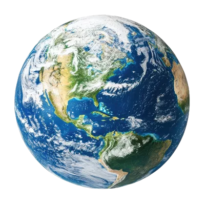 عکس دوربری نمایی دقیق از زمین با قاره ها، اقیانوس ها و الگوهای جوی در پس زمینه تاریک