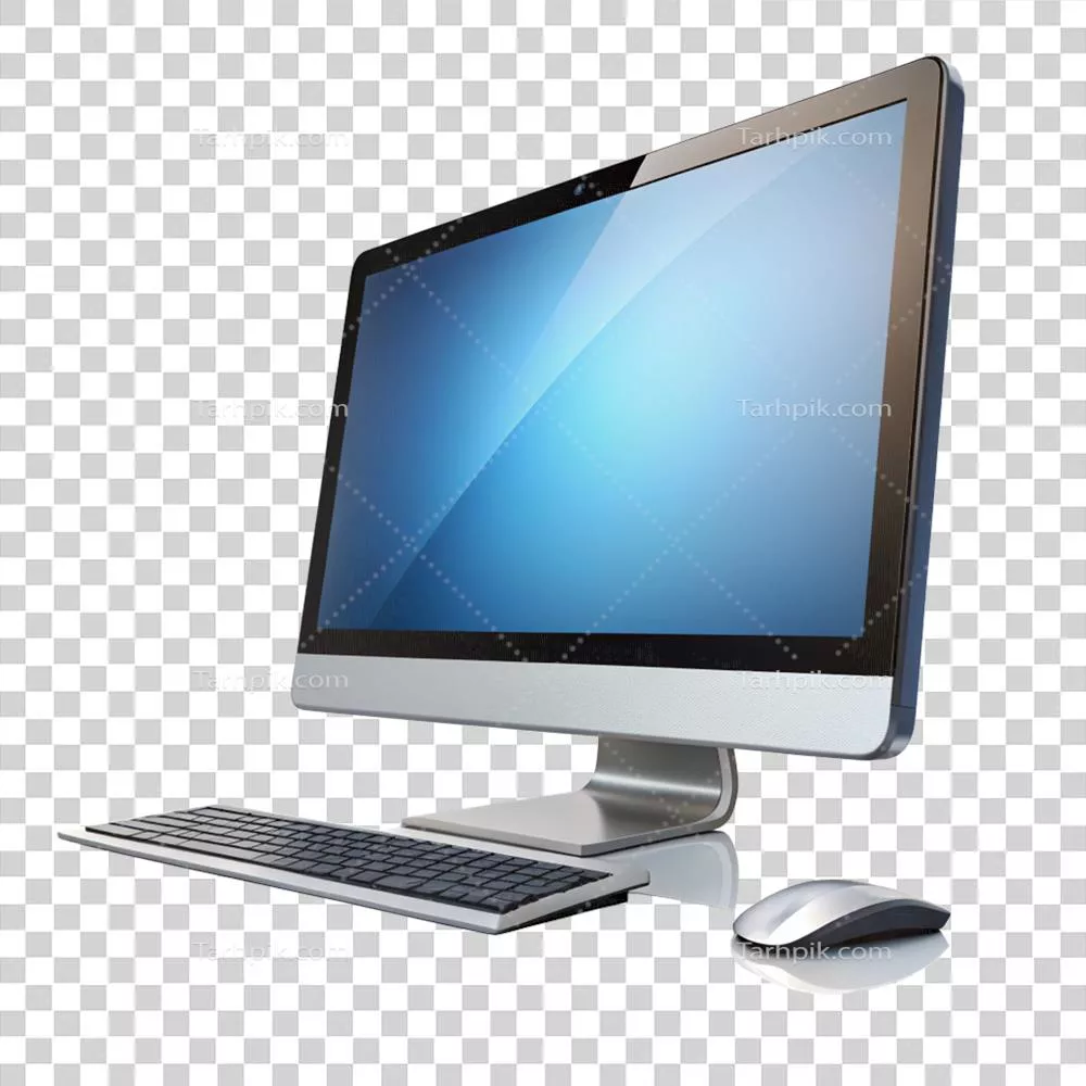 عکس دوربری تصویری زیبا و با کیفیت از یک مانیتور کامپیوتری مدرن و جذاب