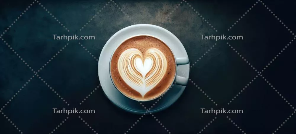 عکس تصویری خلاقانه از هنر فوم قهوه در کنار یک فنجان داغ
