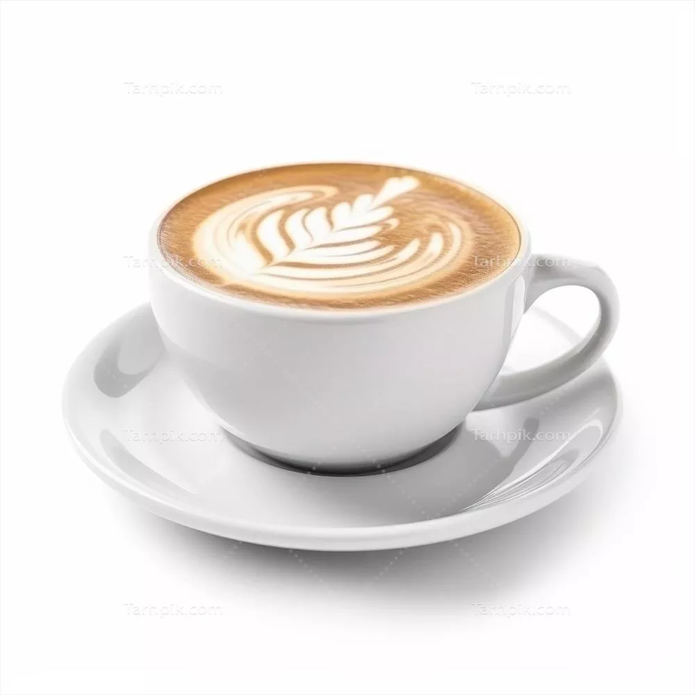 عکس تصویری زیبا از فنجان کاپوچینو با طراحی هنری و جذاب