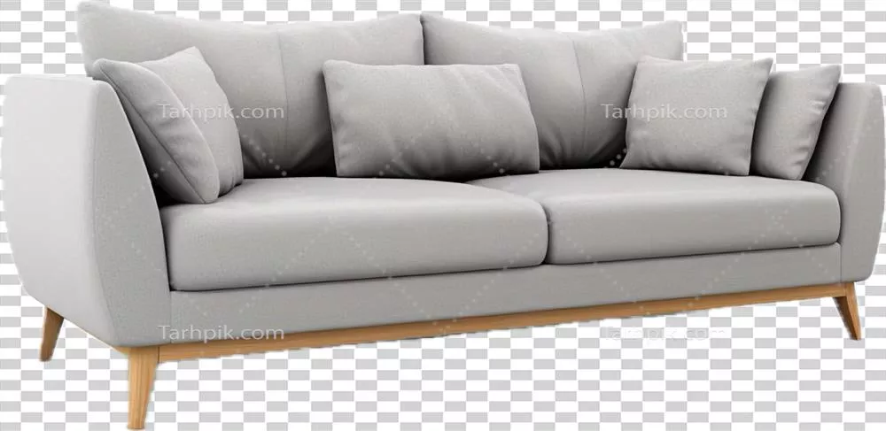 عکس دوربری مبل خاکستری مدرن با طراحی منحصر به فرد و جذاب